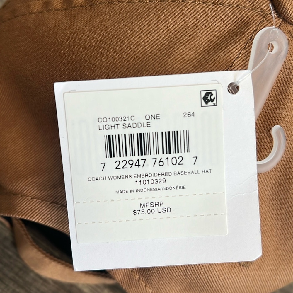 ✨Coach in Light Saddle Embroidered Logo Baseball Cap - Picture 7 of 9